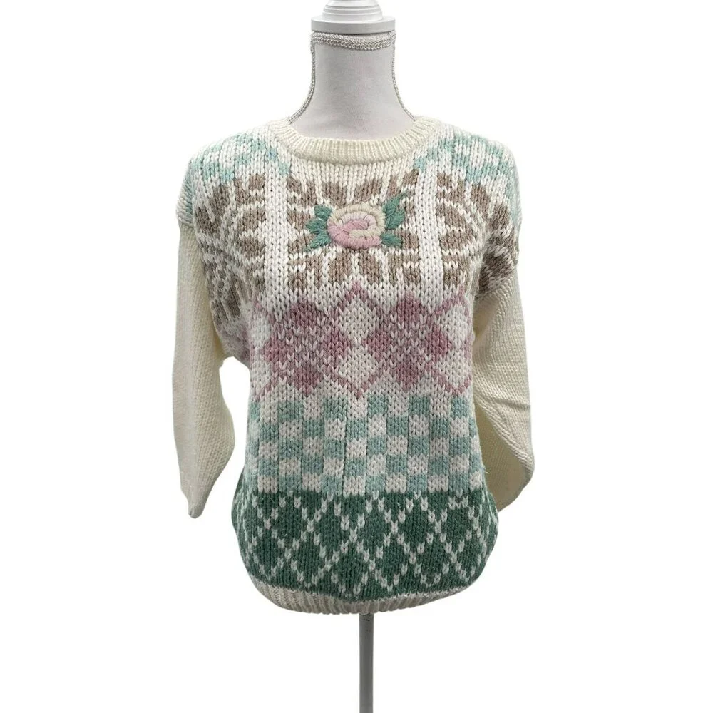 Vintage Shenanigans Sweater Womens M Used Knitted by Hand - Picture 3 of 16